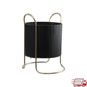 Black Metal Planter with Gold Stand
