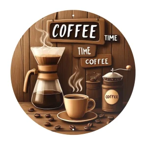 ​​Vintage Wooden Coffee Time Sign